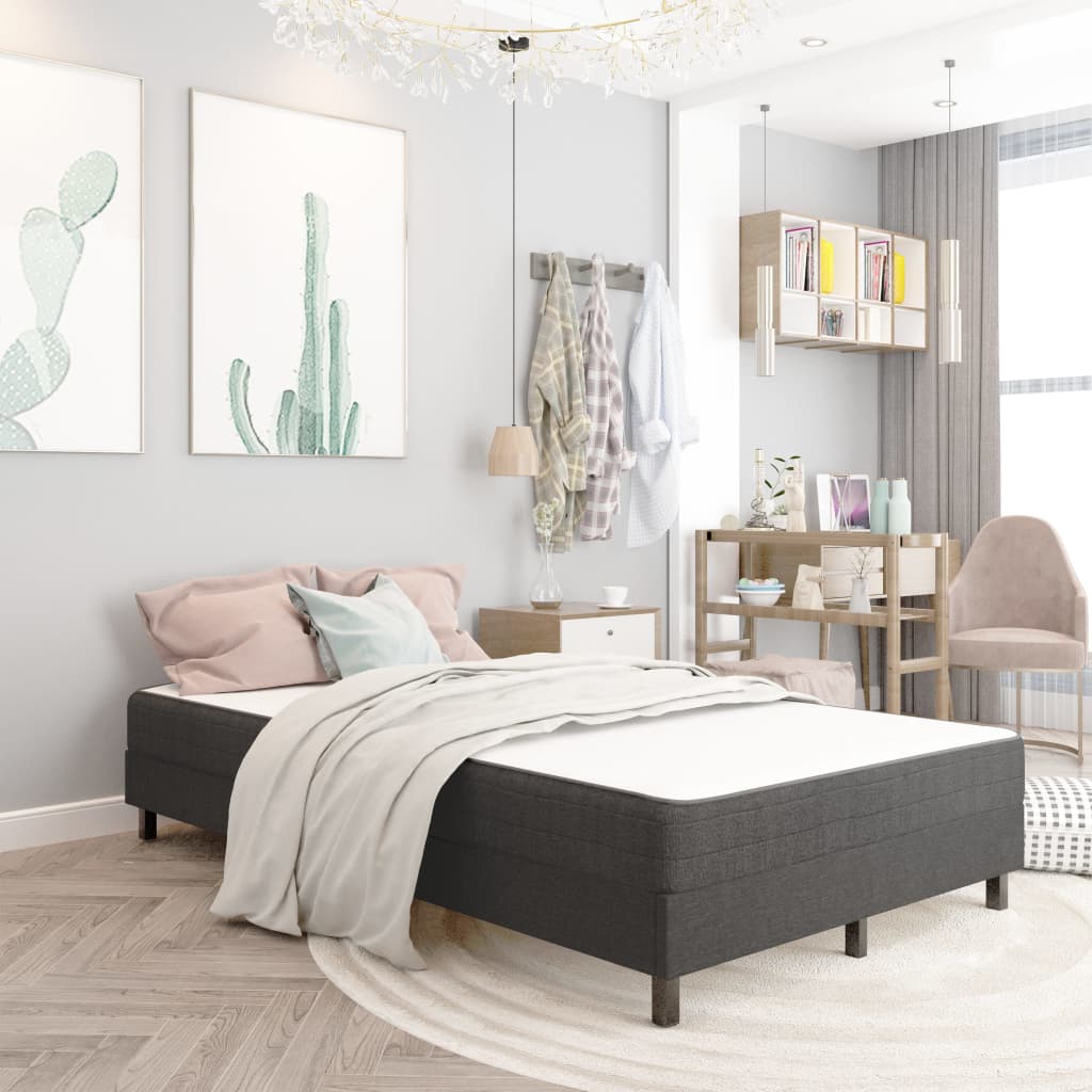 vidaXL Posteľ boxspring tmavošedá látková 120x200 cm