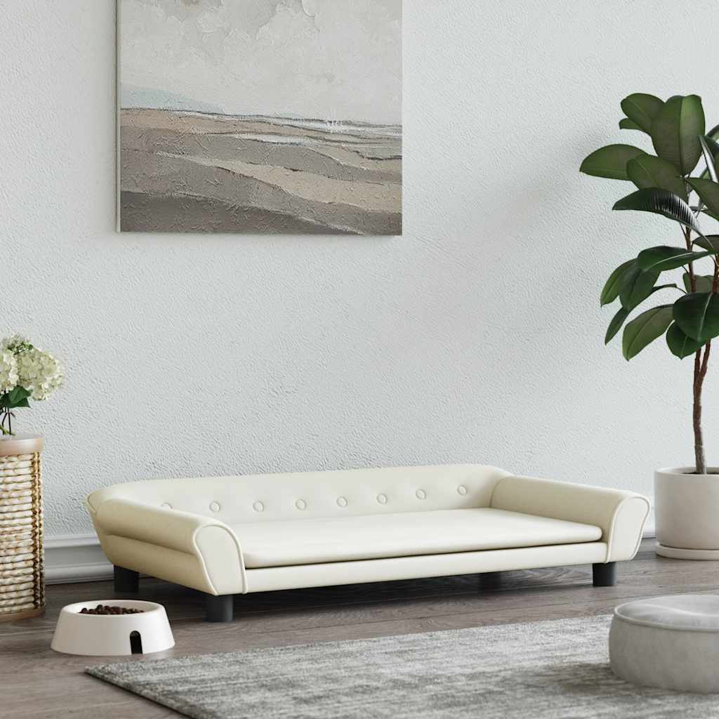 vidaXL Pelech pre psa krémový 100x50x21 cm zamat