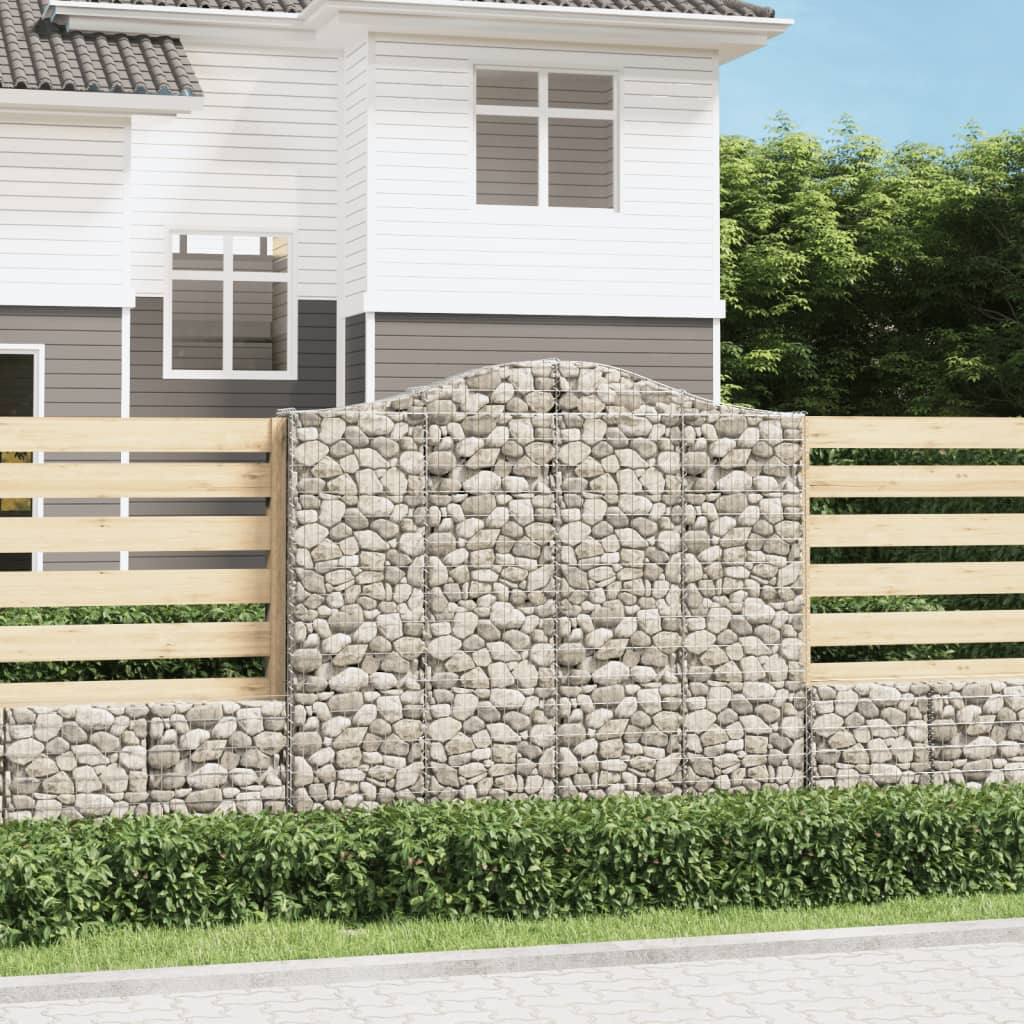 vidaXL Oblúkové gabiónové koše 11 ks 200x30x180/200 pozinkované železo