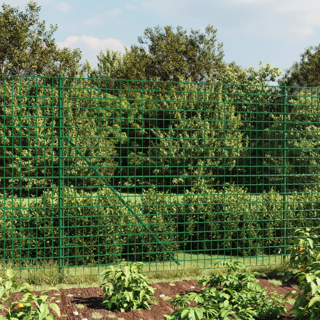 vidaXL Drôtený plot, zelený 2,2x25 m, pozinkovaná oceľ