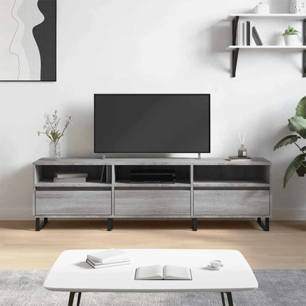vidaXL TV skrinka sivý dub sonoma 150x30x44,5 cm kompozitné drevo
