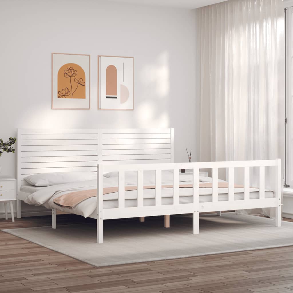 vidaXL Posteľ bez matraca biela 200x200 cm masívna borovica