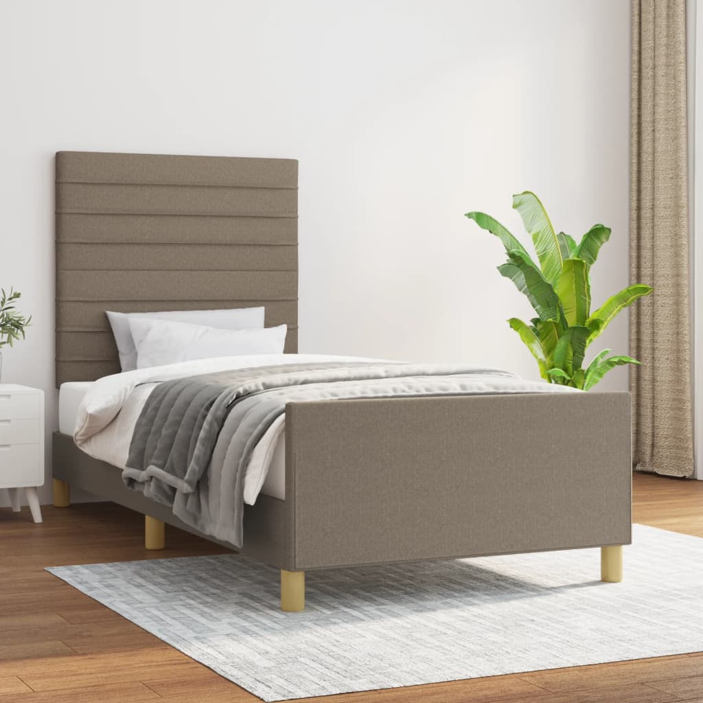 vidaXL Rám postele bez matraca Taupe 90x200 cm Látka