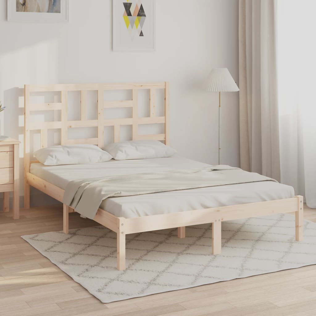 vidaXL Posteľný rám, drevený masív 135x190 cm, dvojlôžko