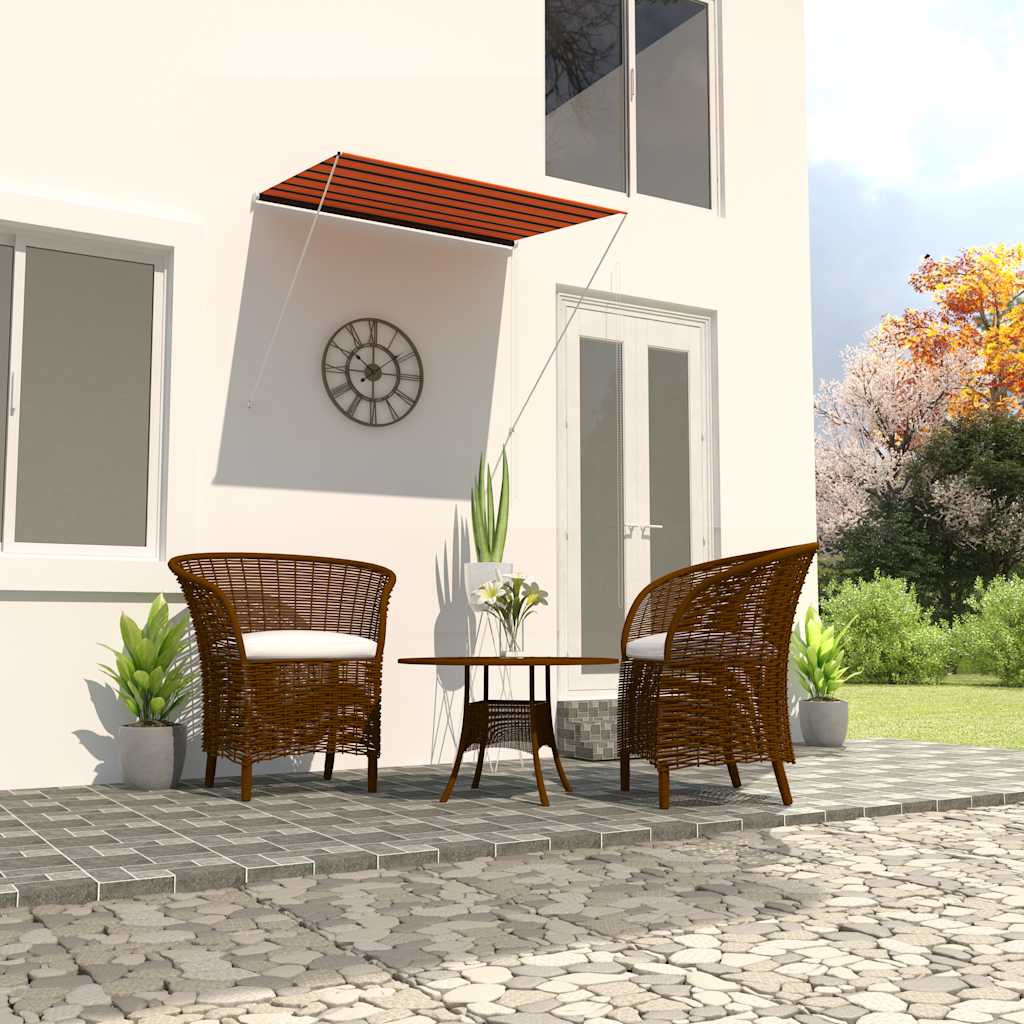 vidaXL Zaťahovacia markíza 200x150 cm oranžová a hnedá