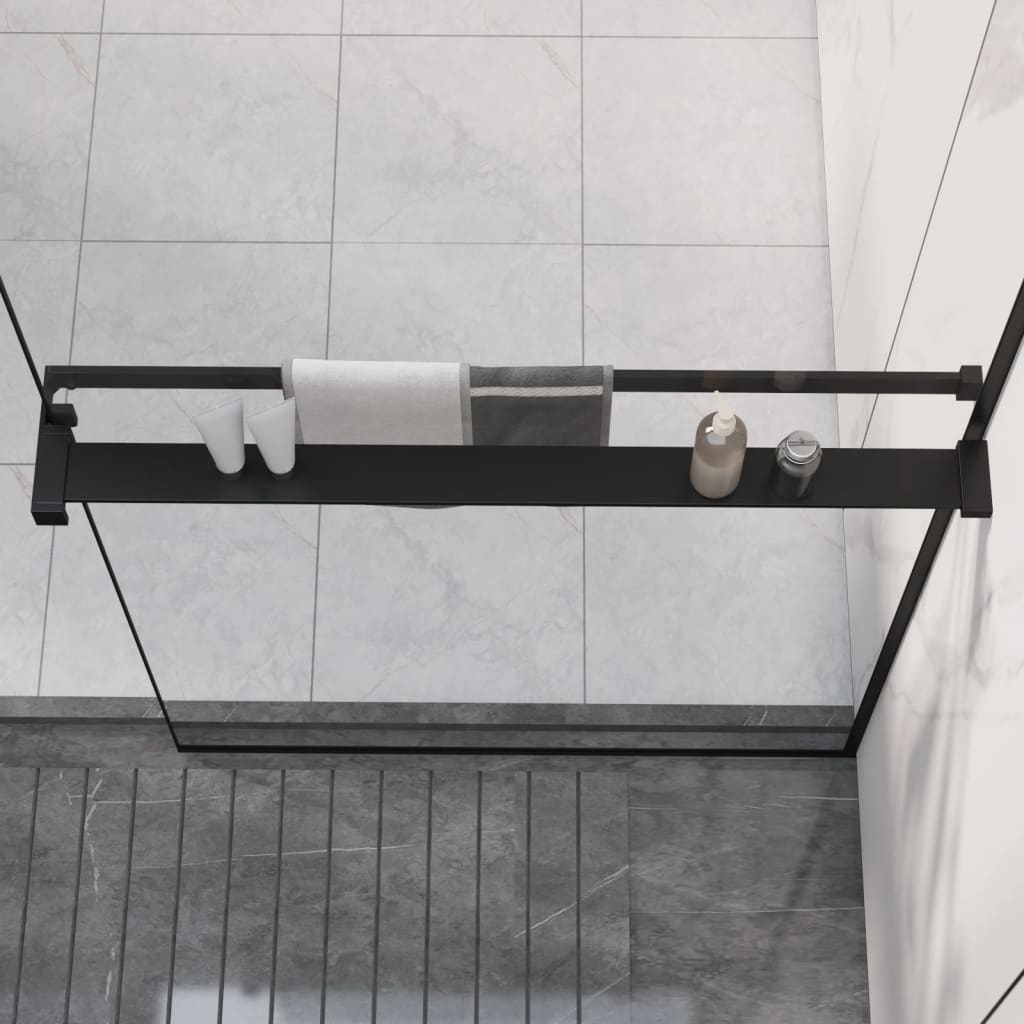 vidaXL Sprchová polica pre sprchovú stenu čierna 80 cm hliník