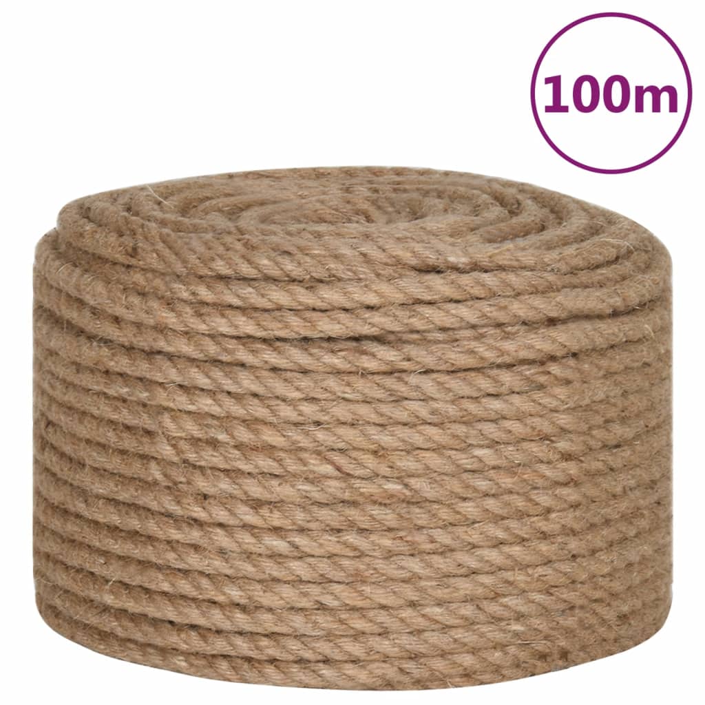 vidaXL Lano zo 100% juty, 10 mm, 100 m