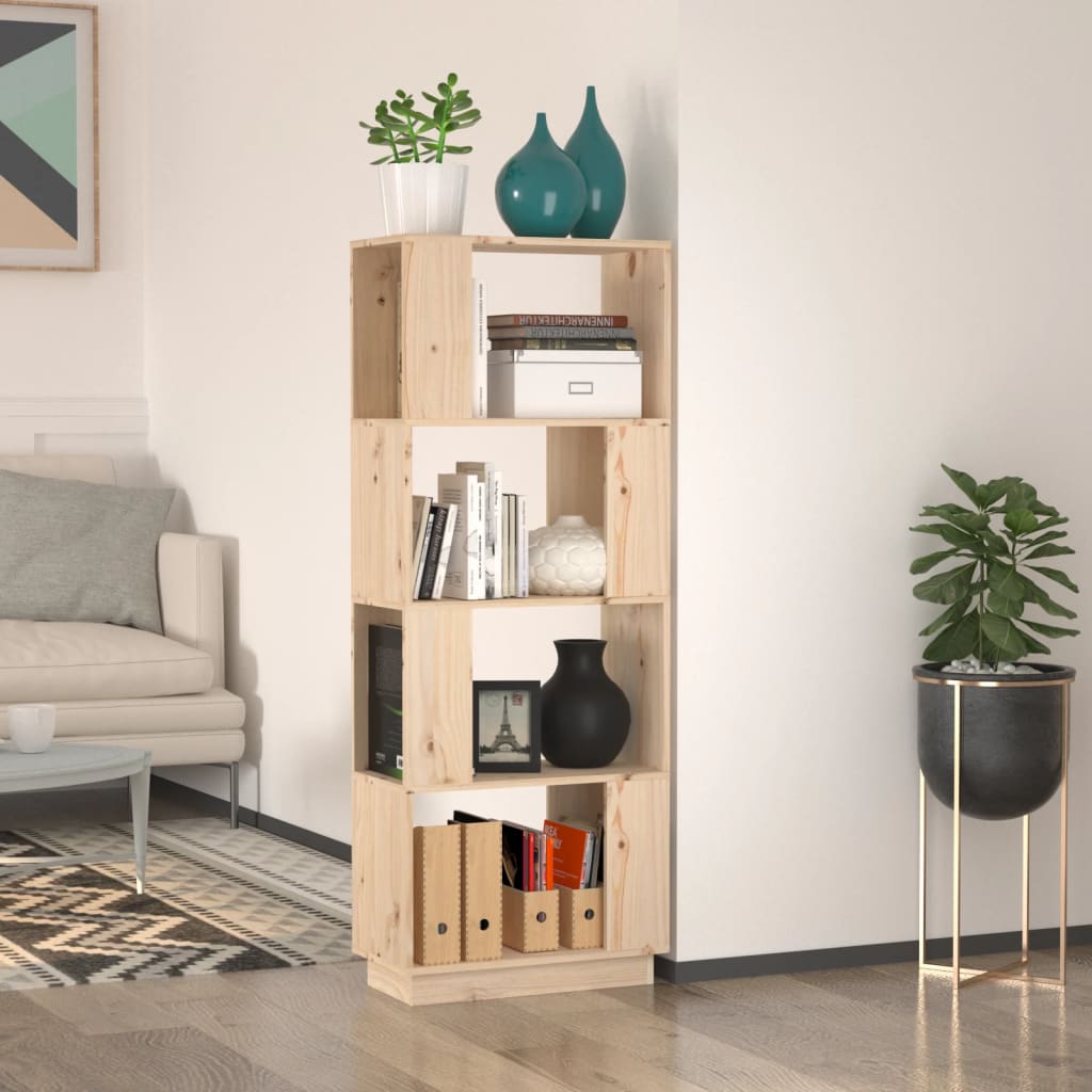 vidaXL Knižnica/deliaca stena 51x25x132 cm masívna borovica