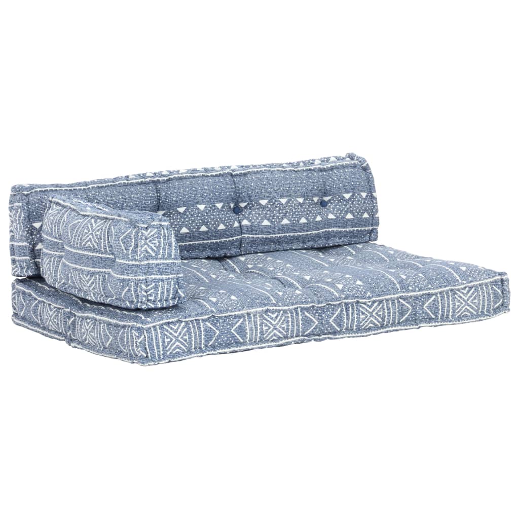 vidaXL Podložka na paletovú sedačku, indigovo modrá, látka, patchwork