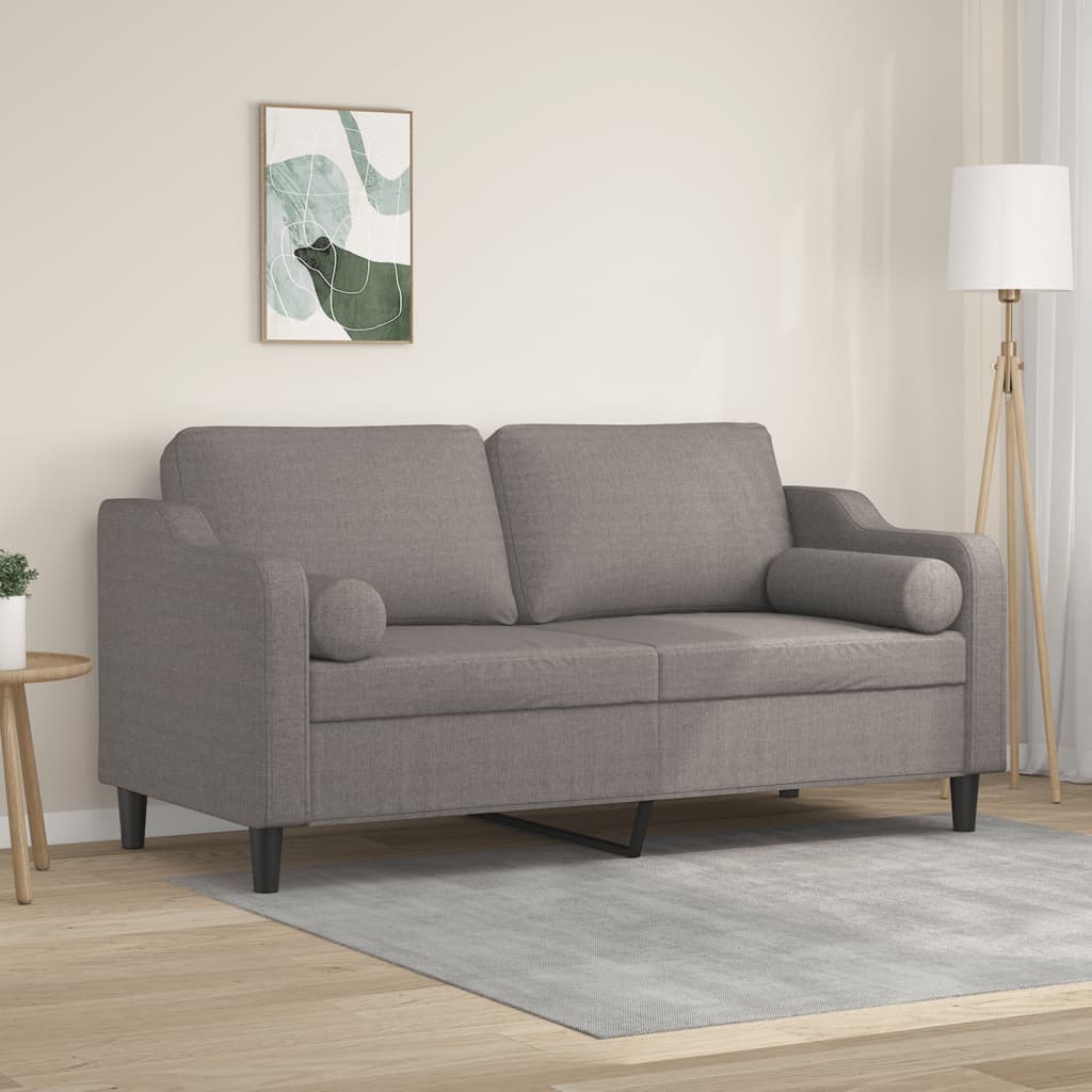 vidaXL 2-miestna pohovka s vankúšmi sivohnedá 140 cm látka