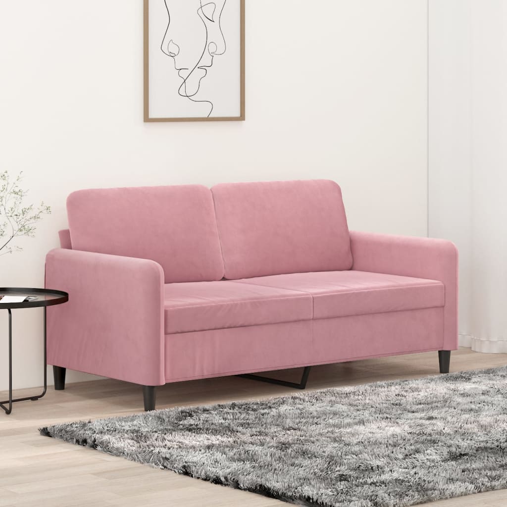 vidaXL 2-miestna pohovka ružová 140 cm zamat