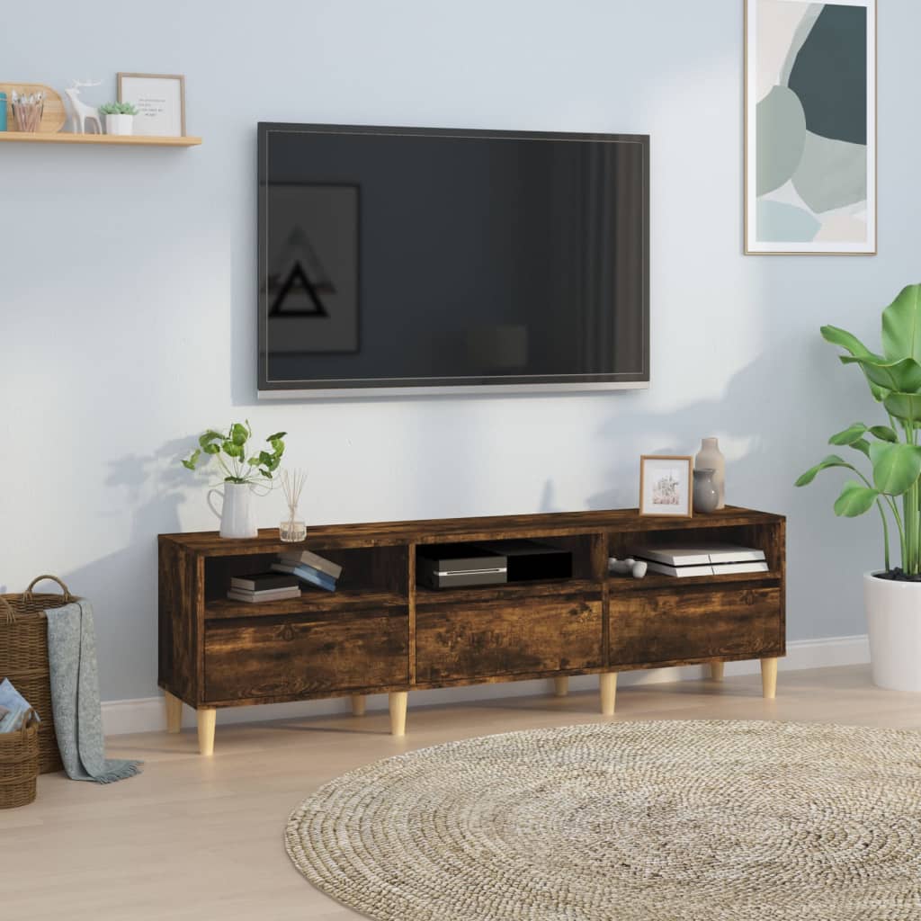 vidaXL TV skrinka dymový dub 150x30x44,5 cm kompozitné drevo