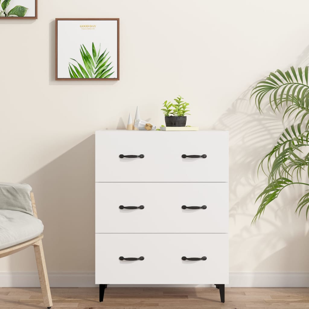 vidaXL Komoda biela 69,5x34x90 cm kompozitné drevo