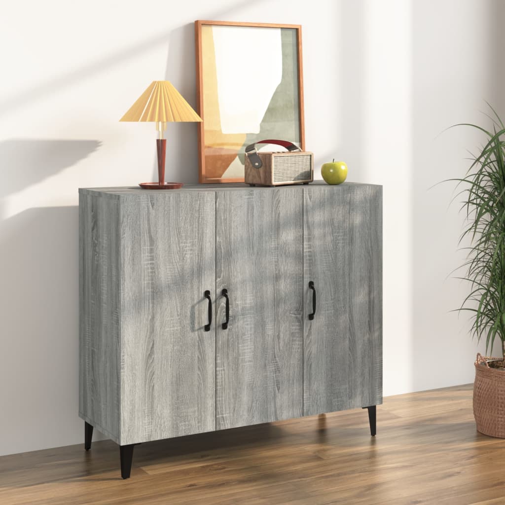 vidaXL Komoda sivý dub sonoma 90x34x80 cm kompozitné drevo