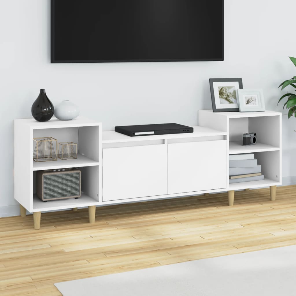 vidaXL TV skrinka biela 160x35x55 cm spracované drevo