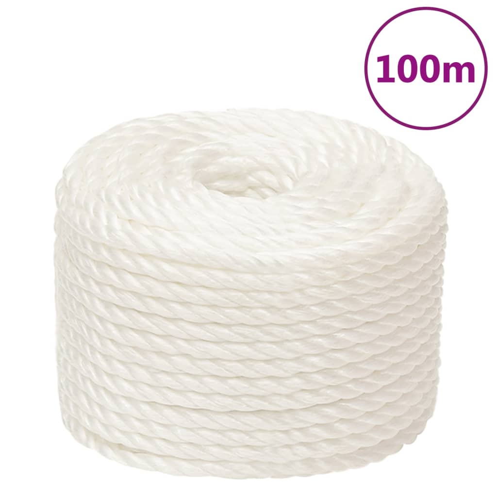 vidaXL Pracovné lano biele 24 mm 100 m polypropylén