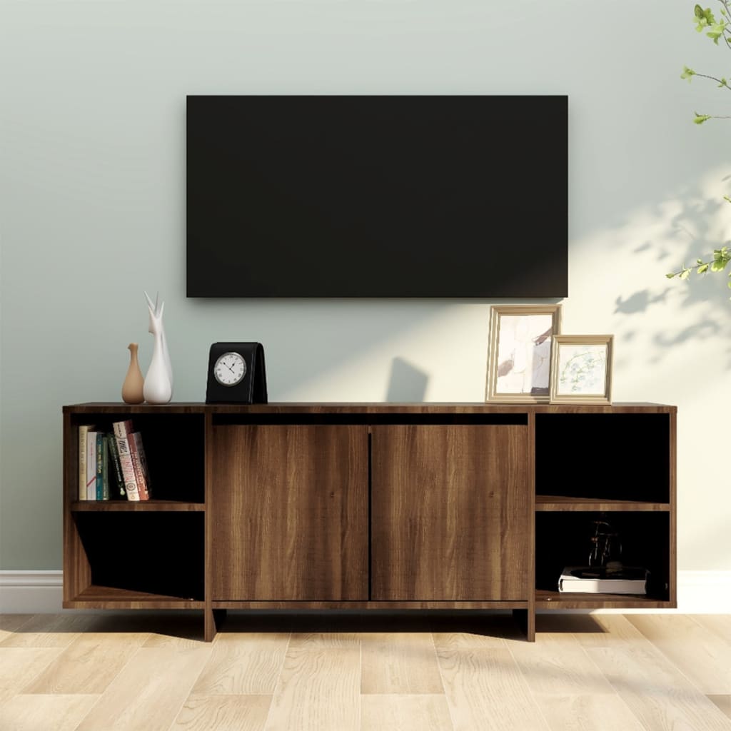 vidaXL TV skrinka hnedý dub 130x35x50 cm drevotrieska
