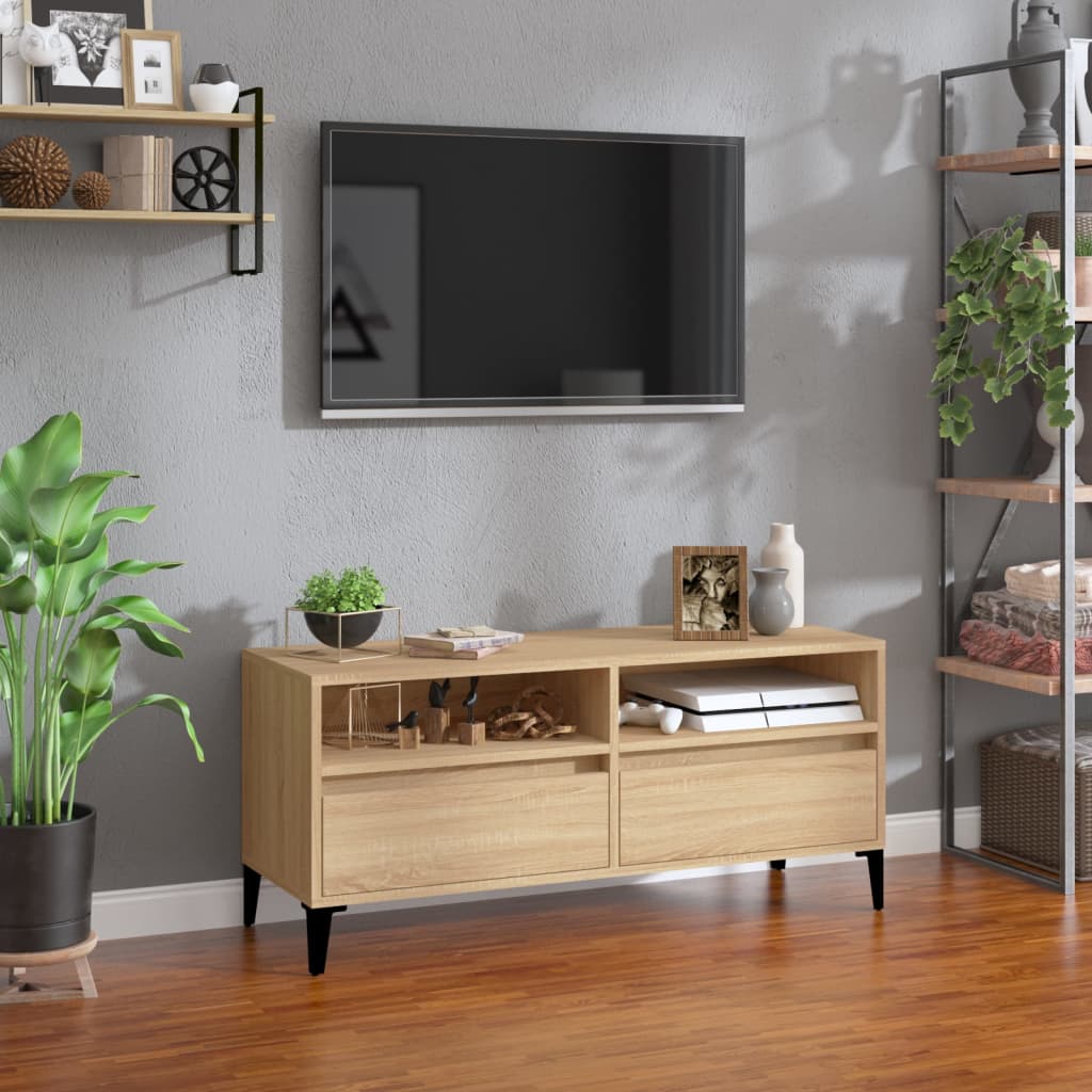 vidaXL TV skrinka dub sonoma 100x34,5x44,5 cm spracované drevo