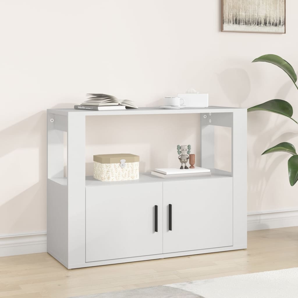 vidaXL Komoda biela 80x30x60 cm spracované drevo