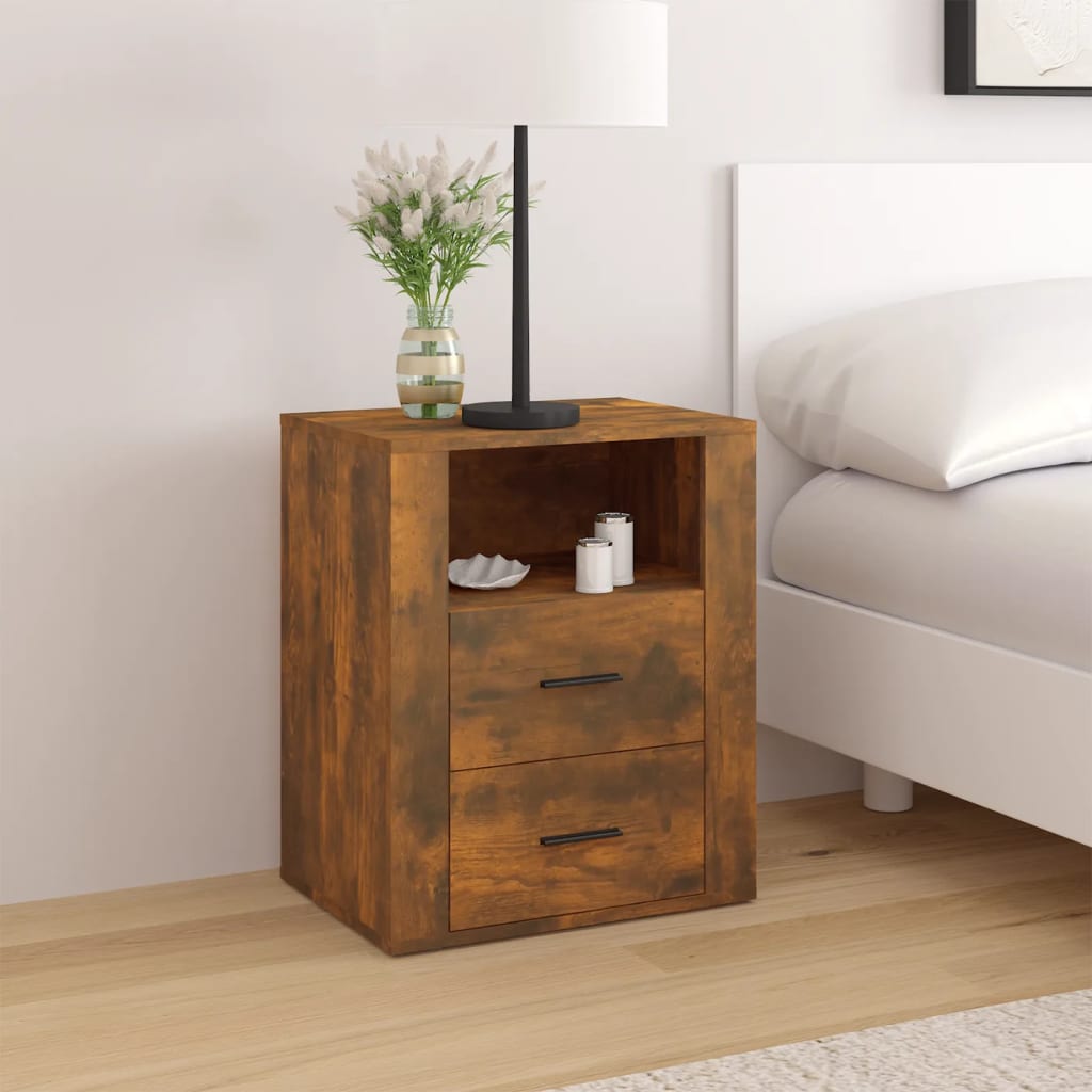 vidaXL Nočný stolík dymový dub 50x36x60 cm spracované drevo