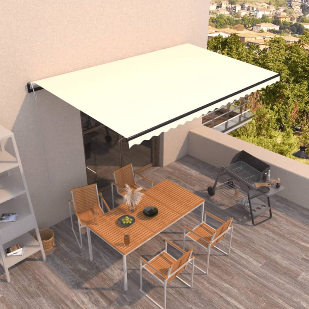 vidaXL Automaticky zaťahovacia markíza 500x300 cm krémová