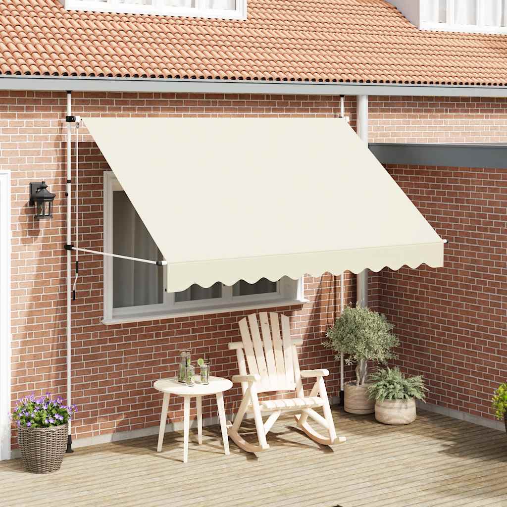vidaXL Ručne zaťahovacia markíza 300 cm krémová