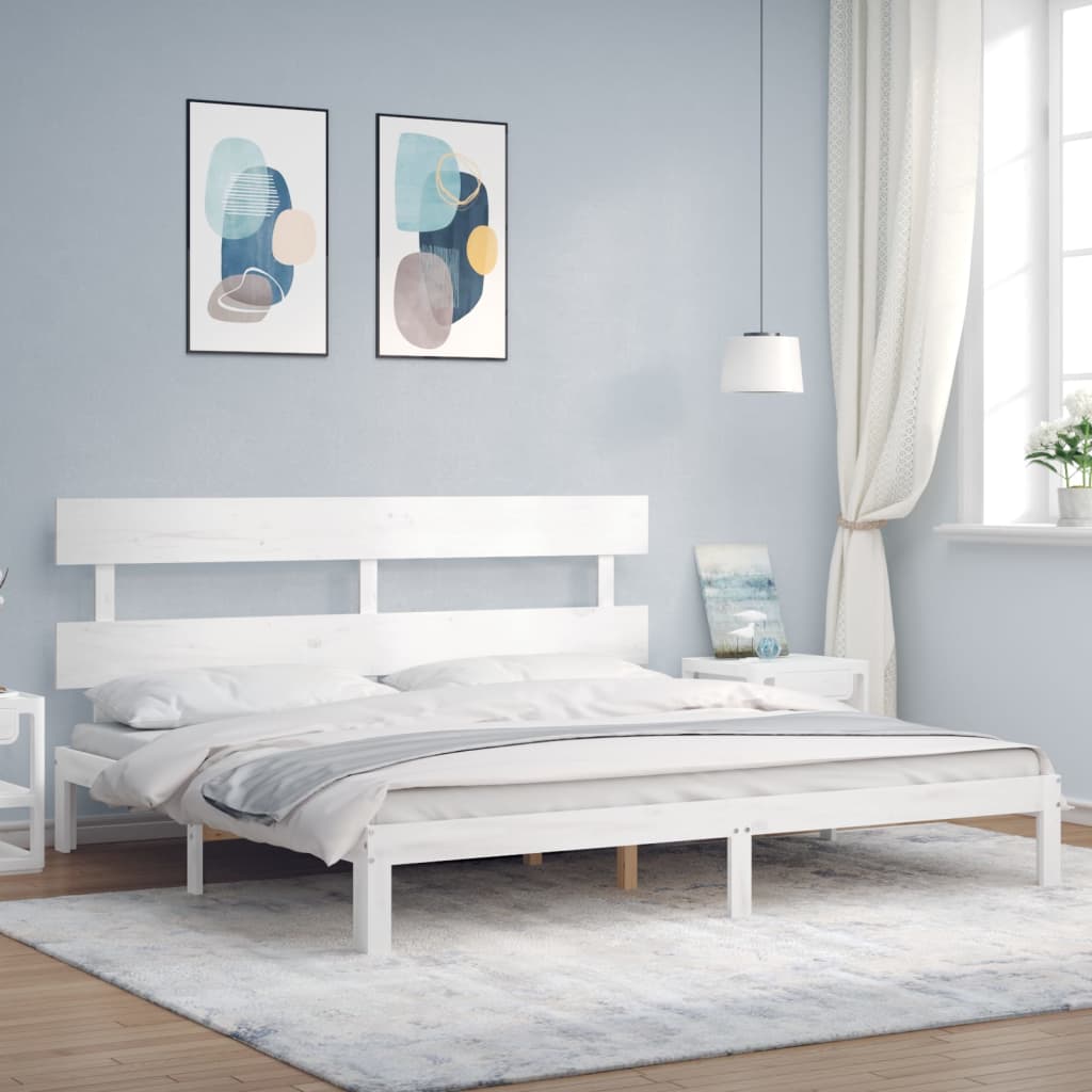 vidaXL Posteľ bez matraca biela 200x200 cm masívna borovica