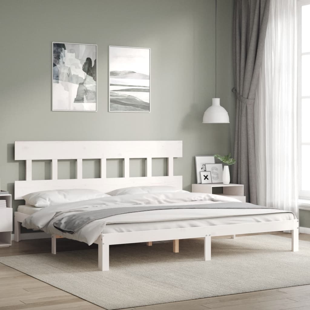 vidaXL Posteľ bez matraca biela 200x200 cm masívna borovica