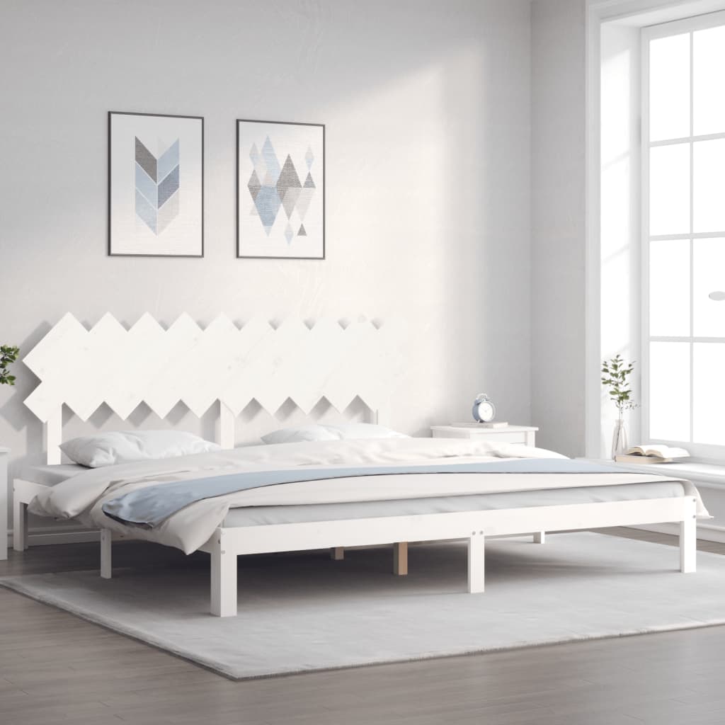 vidaXL Posteľ bez matraca biela 200x200 cm masívna borovica