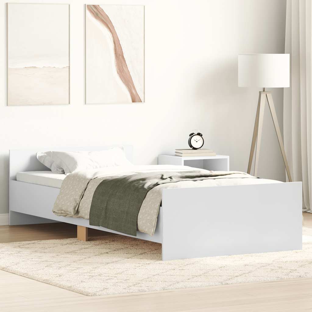 vidaXL Posteľný rám biely 90x200 cm kompozitné drevo