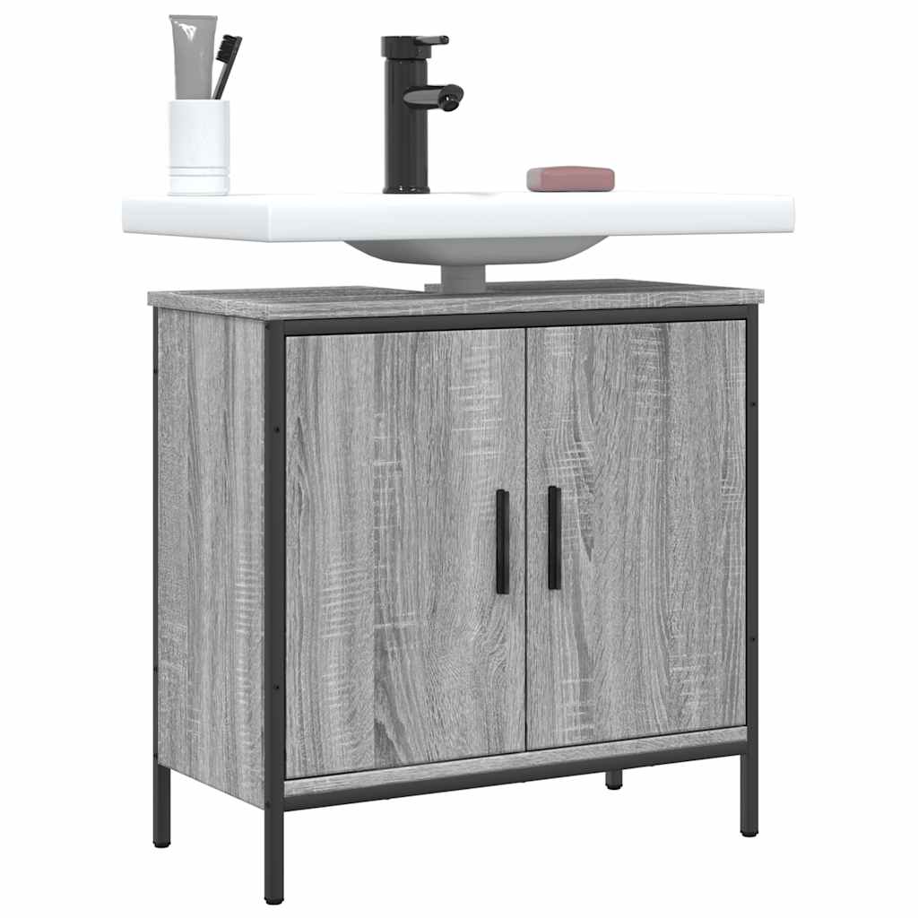 vidaXL Skrinka na umývadlo sivá sonoma 60x30x60 cm kompozitné drevo
