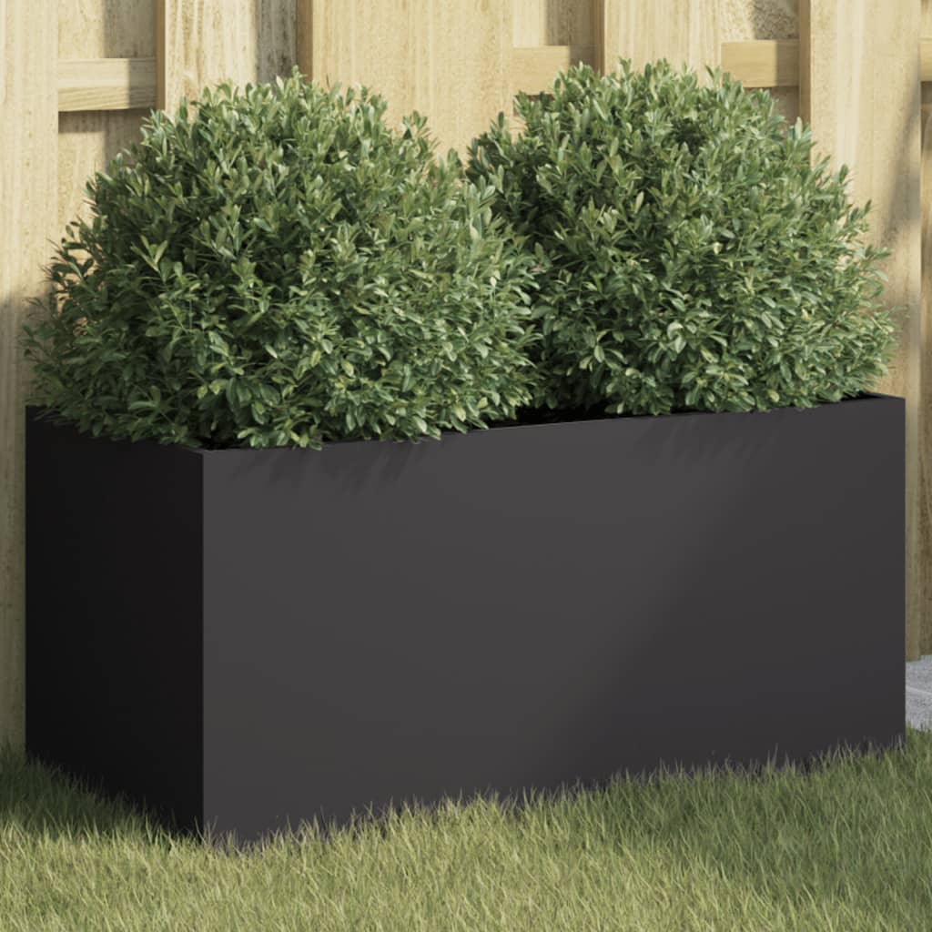 vidaXL Kvetináč čierny 62x30x29 cm oceľ