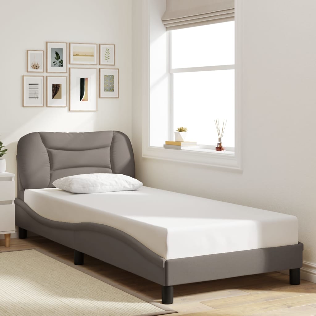 vidaXL Rám postele bez matraca Taupe 90x200 cm Látka