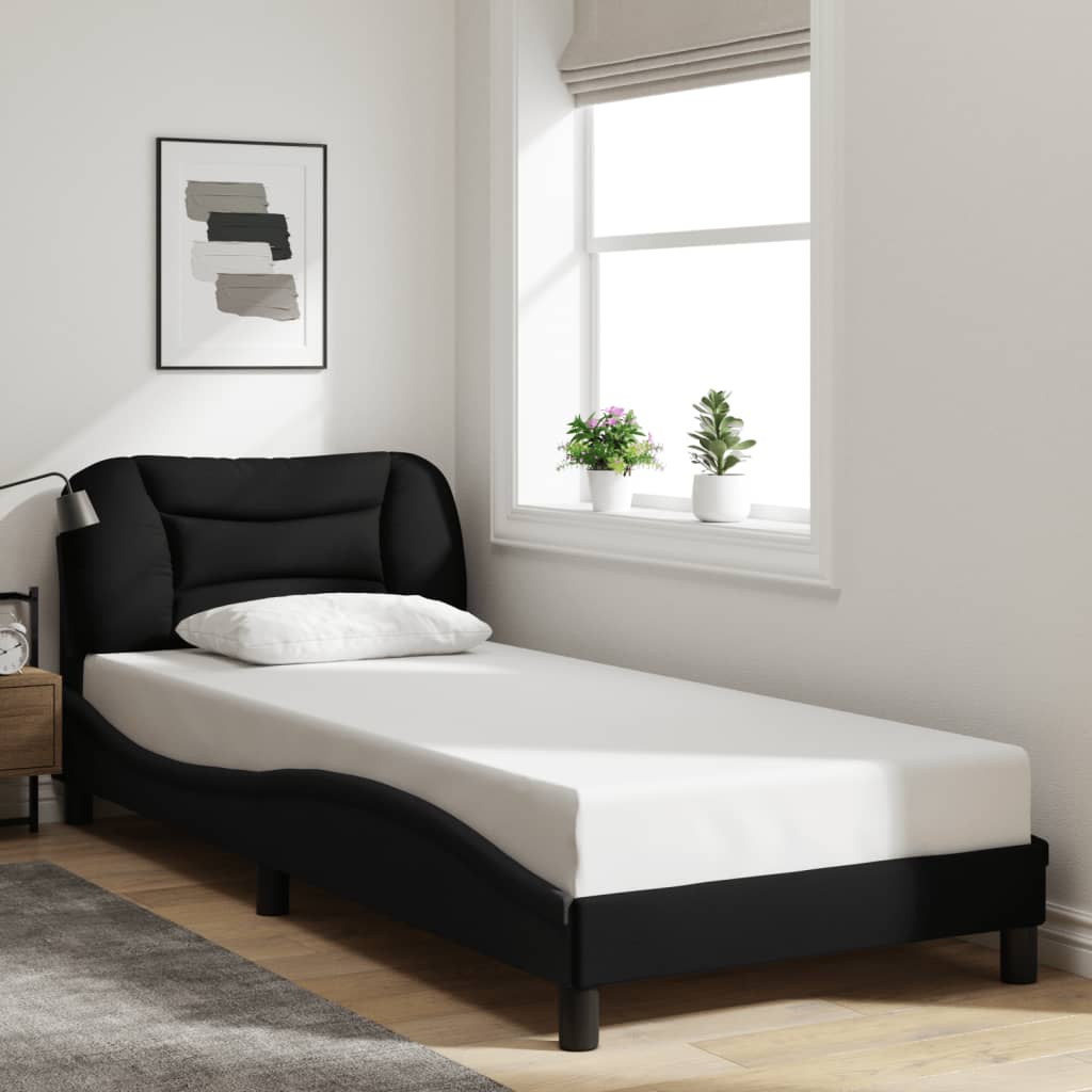 vidaXL Rám postele bez matraca Čierna 90x200 cm Látka