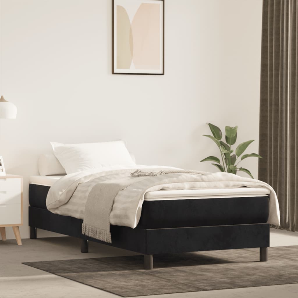 vidaXL Matrac s taštičkovými pružinami čierny 120x190x20 cm zamat