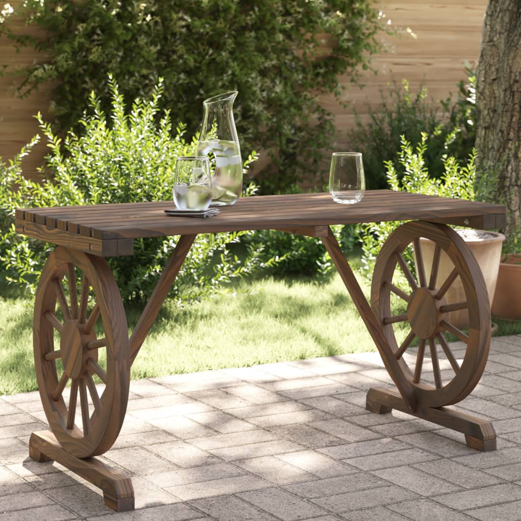 vidaXL Záhradný stolík 115x55x65 cm jedľový masív