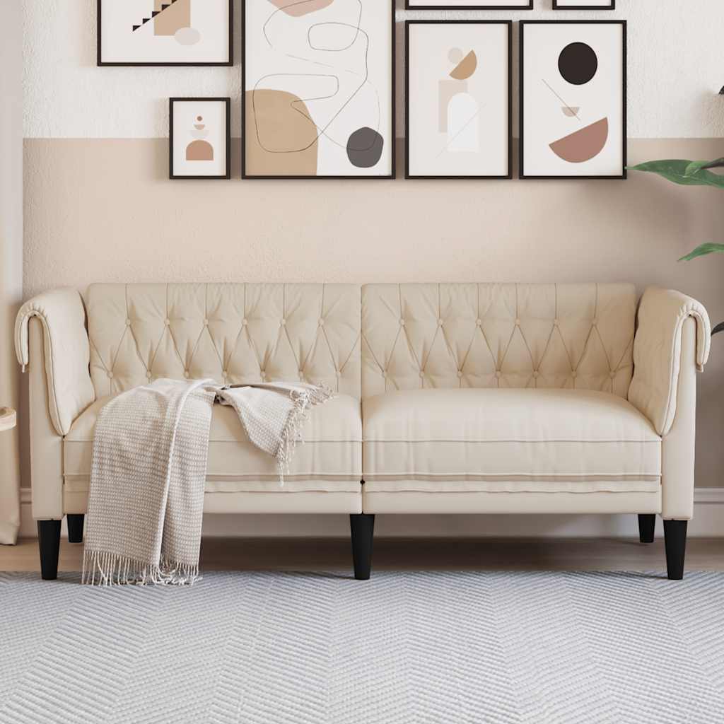 vidaXL Kreslo Chesterfield, 2-miestne, ľan