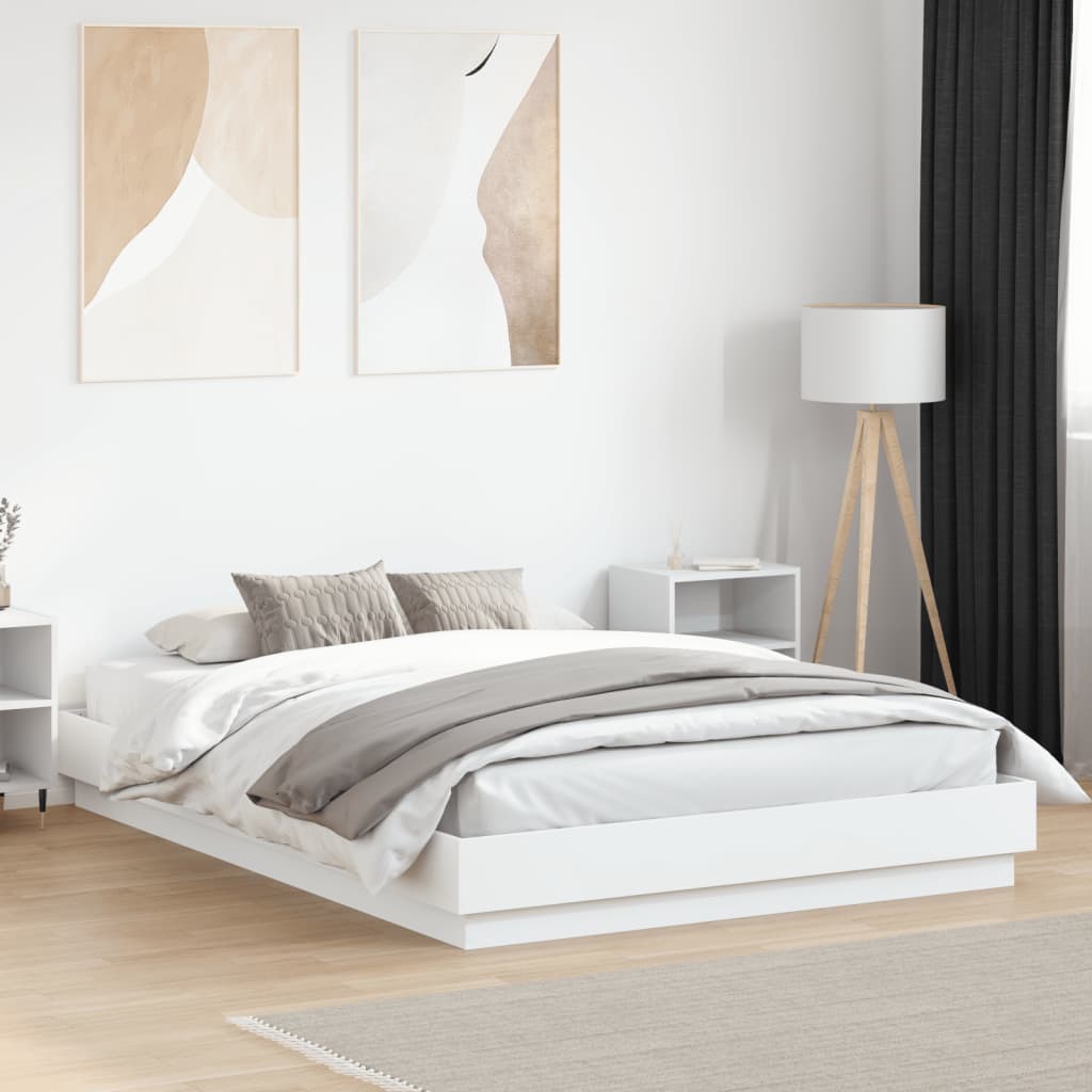 vidaXL Posteľný rám biely 160x200 cm kompozitné drevo