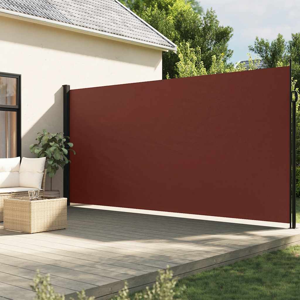 vidaXL Zaťahovacia bočná markíza hnedá 220x600 cm