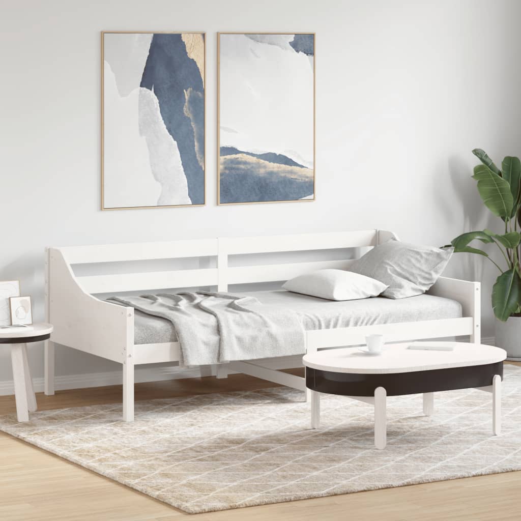 vidaXL Denná posteľ s matracom biela 80x200 cm masívna borovica