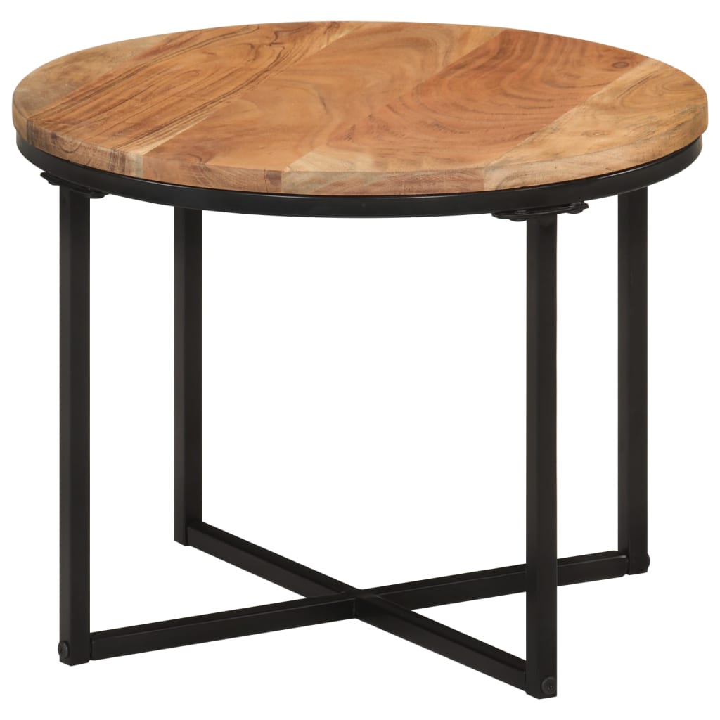 vidaXL Konferenčný stolík 45x45x35 cm akáciový masív a železo