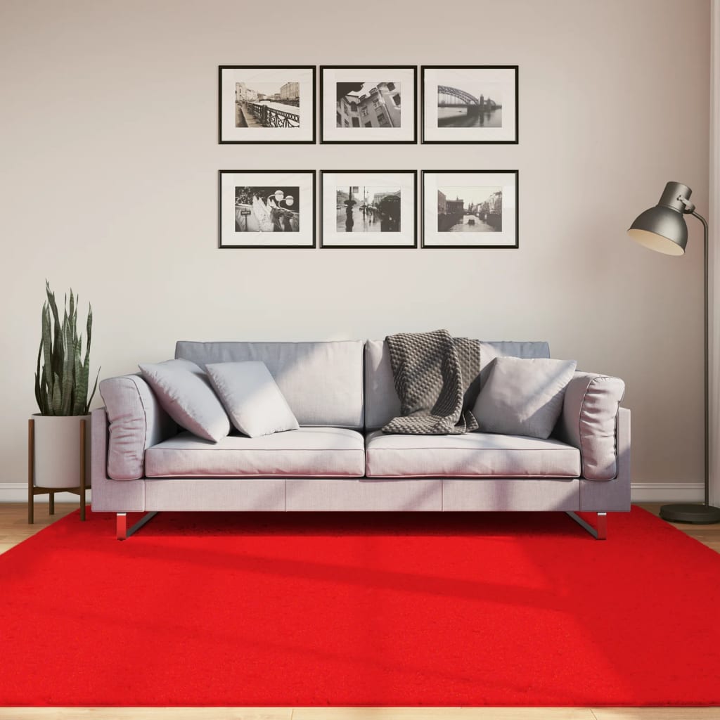 vidaXL Koberec OVIEDO, krátky vlas, červený 200x200 cm