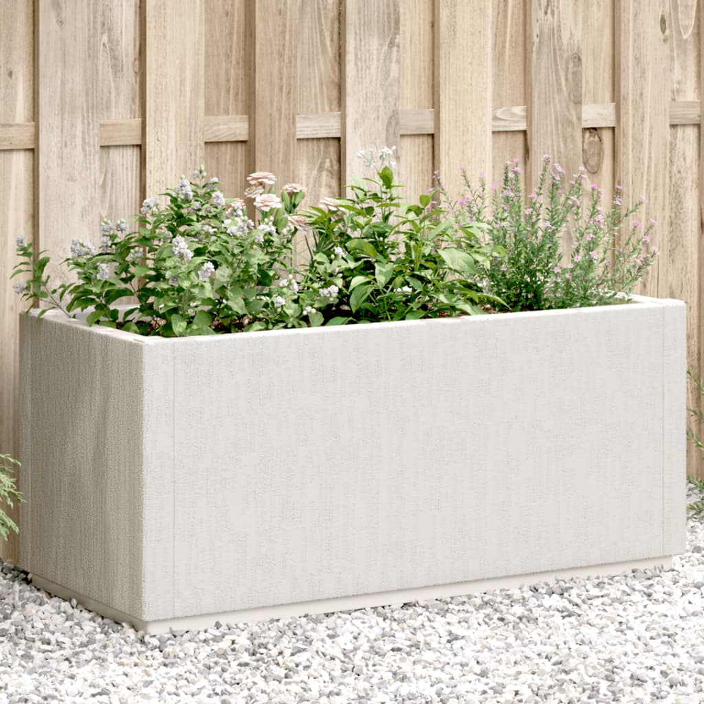 vidaXL Záhradný kvetináč biely 80x36x35 cm PP
