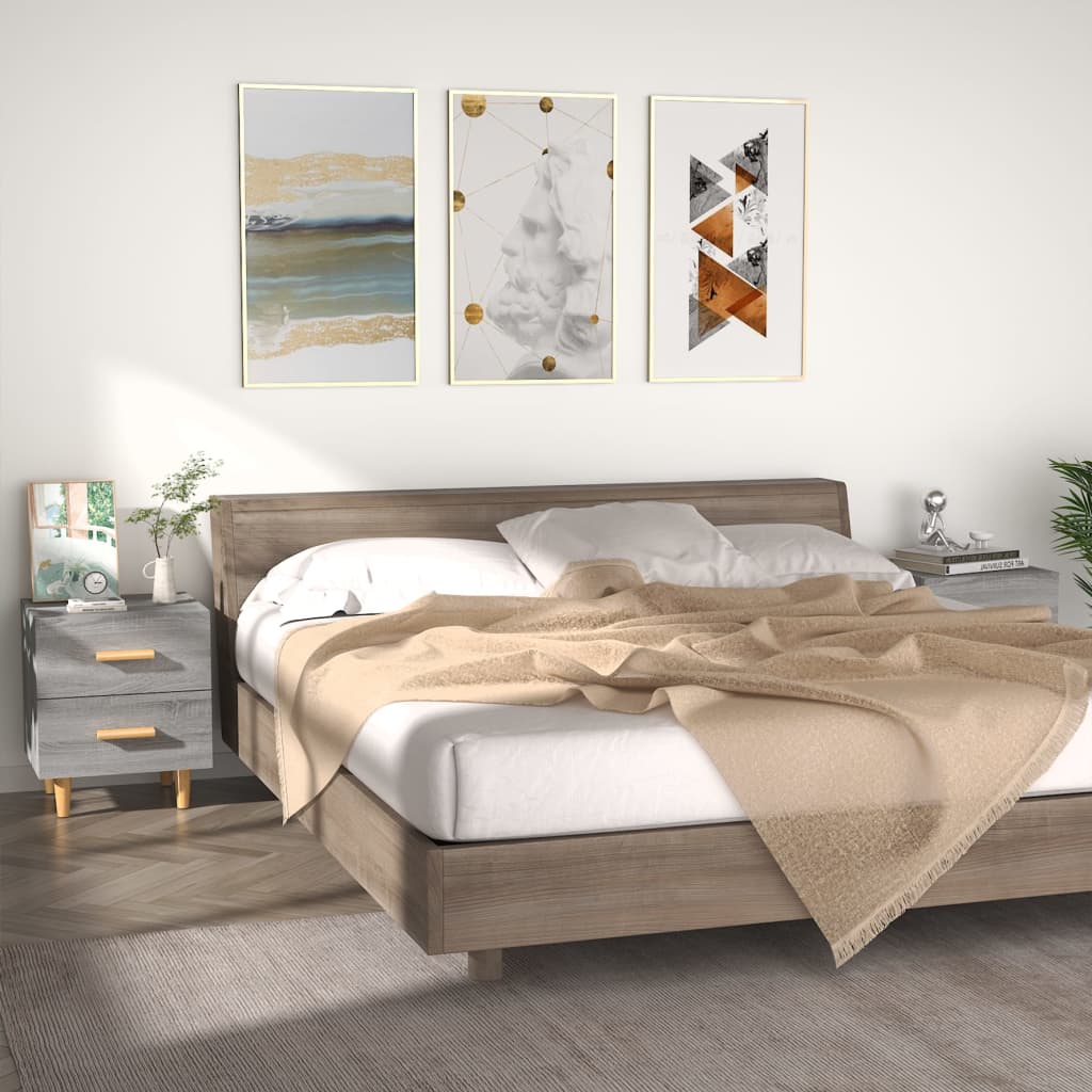 vidaXL Nočné stolíky 2 ks sivý dub sonoma 40x35x47,5 cm