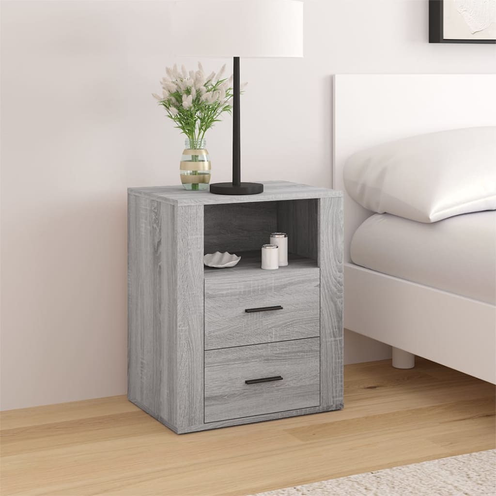 vidaXL Nočný stolík sivý sonoma 50x36x60 cm spracované drevo