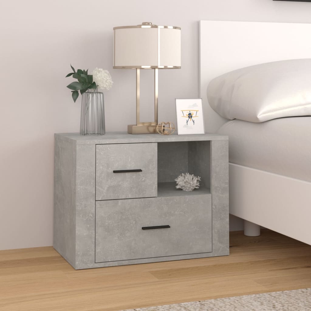 vidaXL Nočný stolík betónový sivý 60x36x45 cm spracované drevo