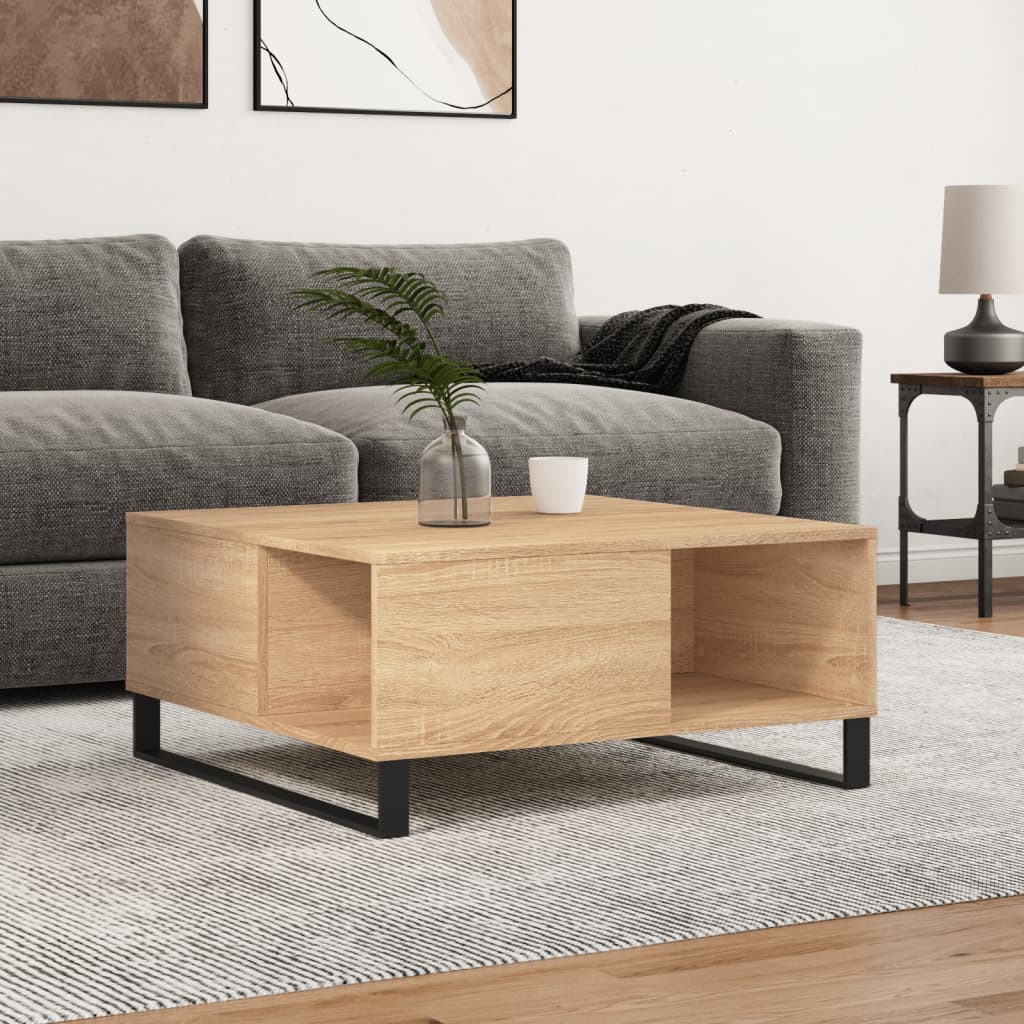 vidaXL Konferenčný stolík dub sonoma 80x80x36,5 cm spracované drevo