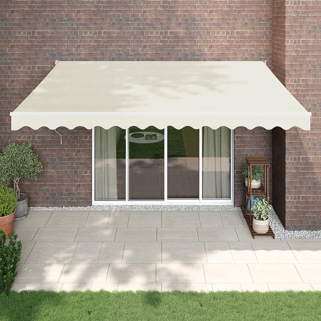 vidaXL Automatická zaťahovacia markíza, krémová 4,5x3 m