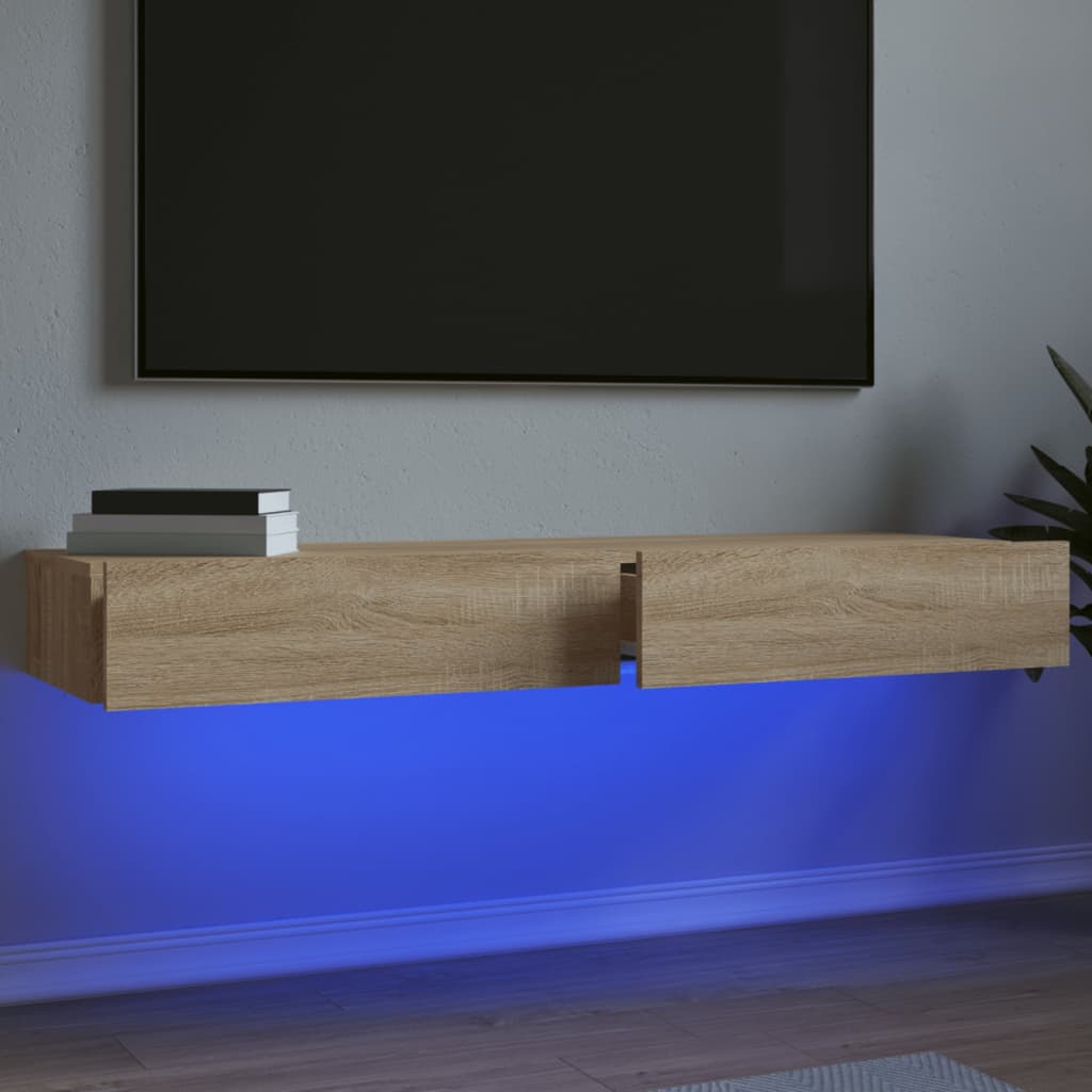 vidaXL TV skrinky s LED svetlami 2 ks dub sonoma 60x35x15,5 cm