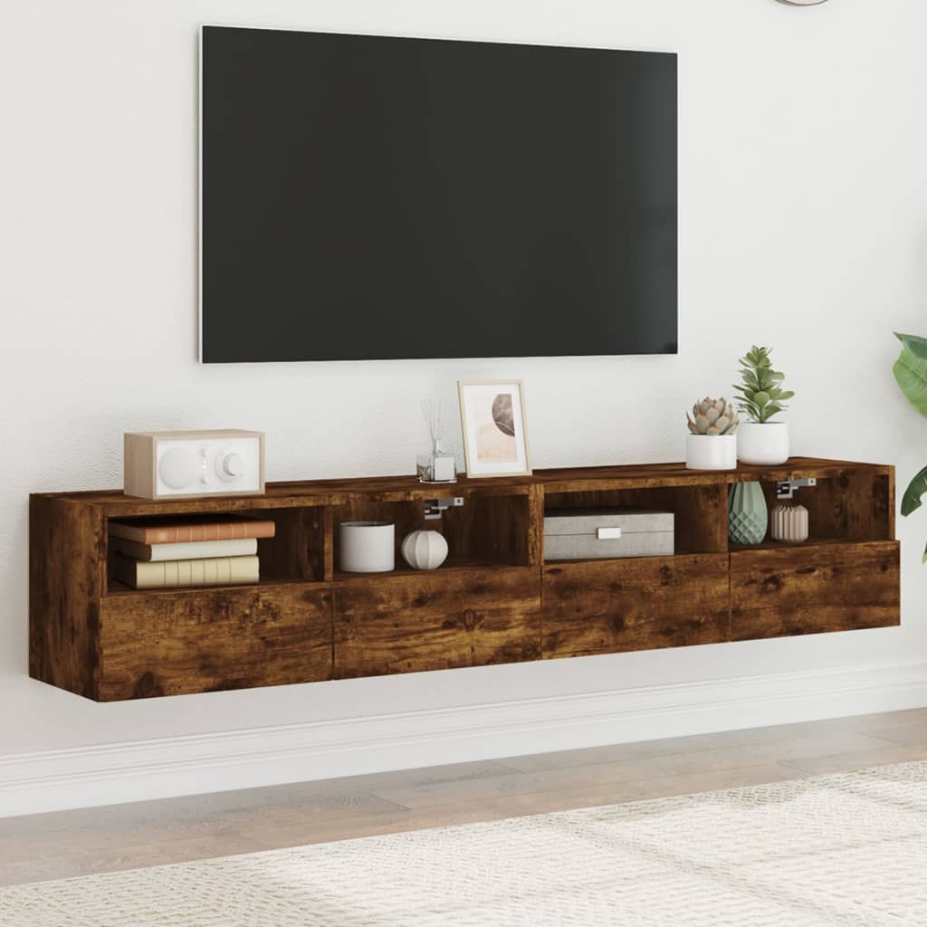 vidaXL TV nástenné skrinky 2 ks dymový dub 80x30x30cm kompozitné drevo